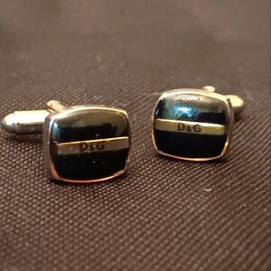 D&G Elegant Black and Gold Cufflinks